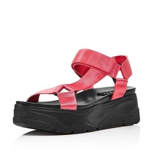 Aqua Sun Strappy Wedge Platform Sandals